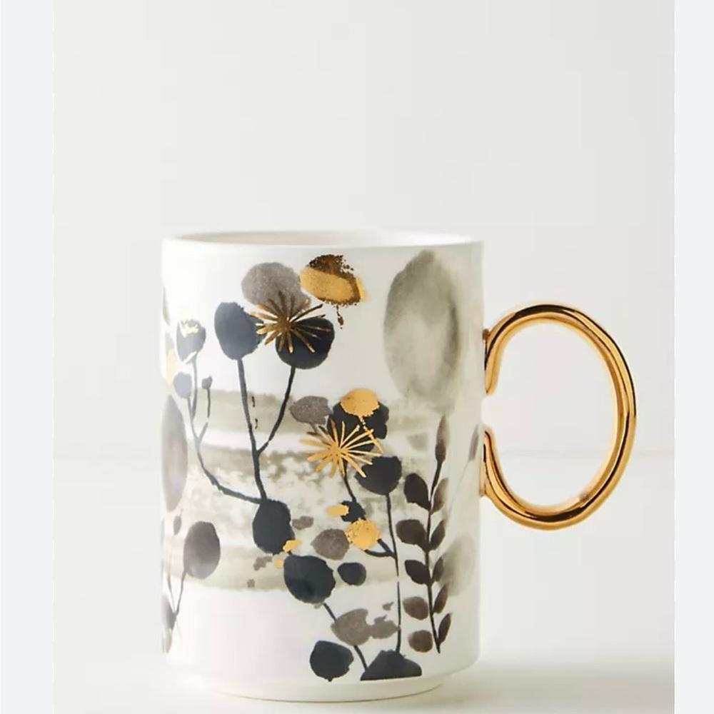 Anthropologie Gilded Botany Mug New (4 available)
